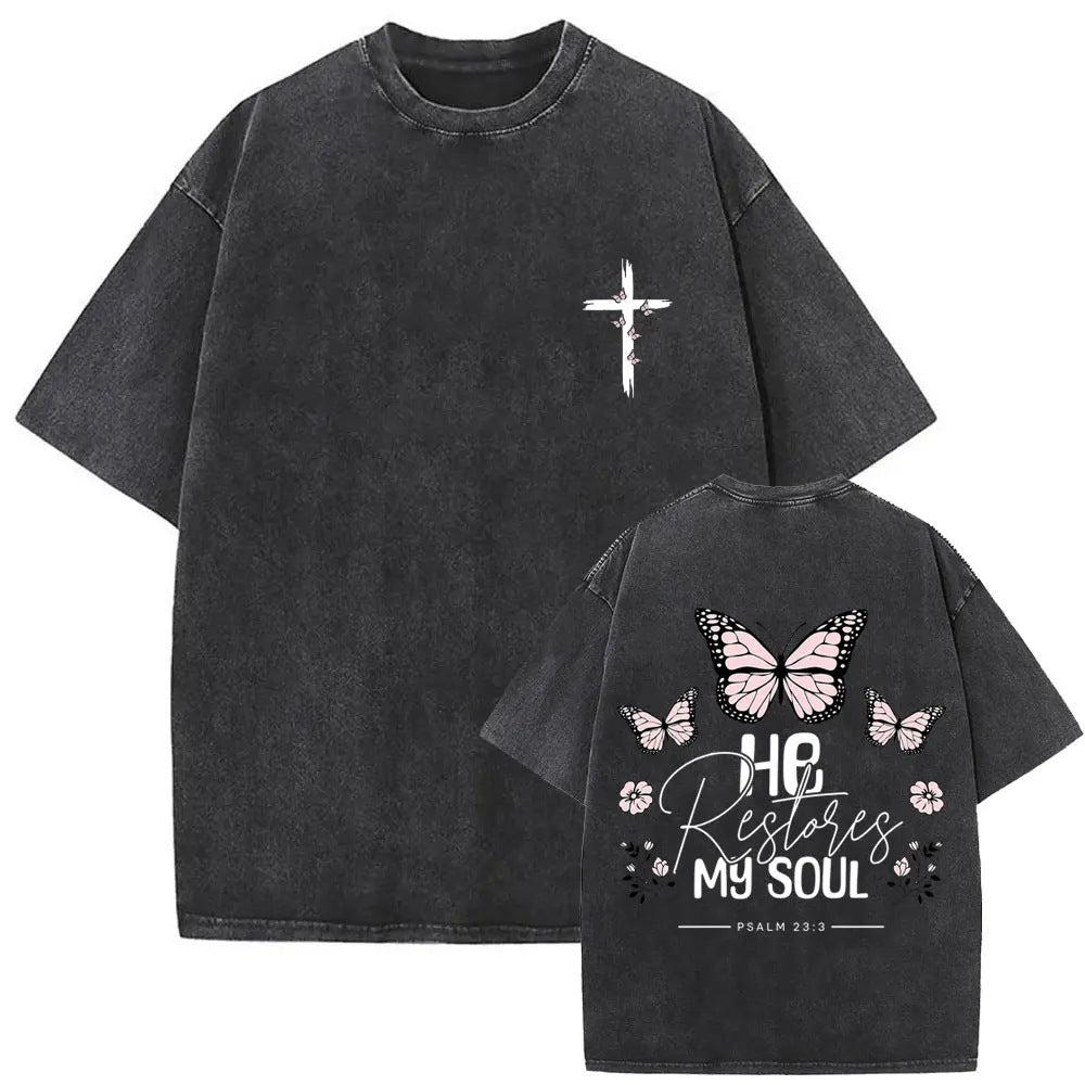 Christian Religious Jesus Forgive Them Father Vintage Washed T-shirt