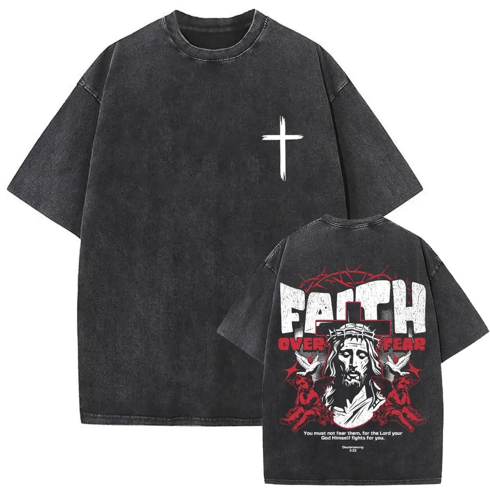 Christian Religious Jesus Forgive Them Father Vintage Washed T-shirt