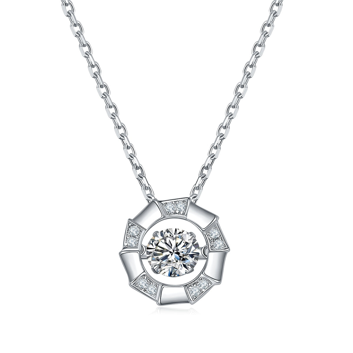 Set With Top-quality Moissanite, This Luxurious And Fashionable Light Luxury Trend Jewelry Necklace Pendant Is Made Of S925 Silver Electroplated With Platinum