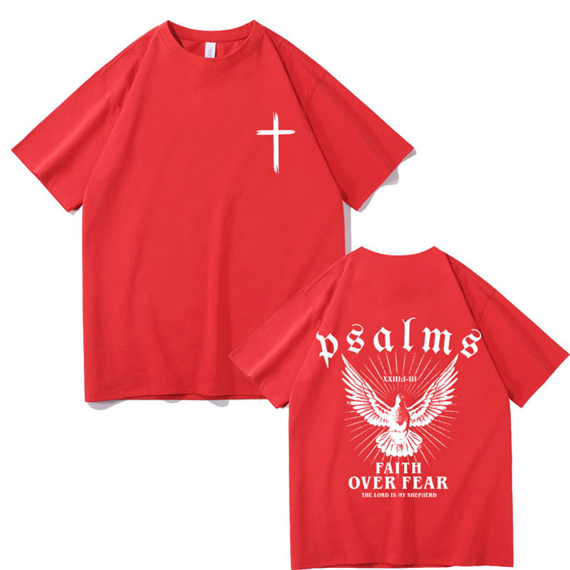 Jesus Faith Over Fear Christian Peace Dove Graphic T-Shirt