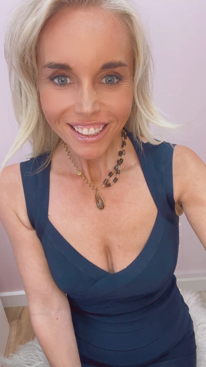 Kaylee Necklace in Smoky Quartz