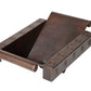 17" Rectangular Apron Inclined Bottom Hammered Copper Bathroom Sink