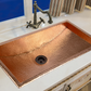 26" Rectangular Curved Bottom Hammered Copper Bar Sink