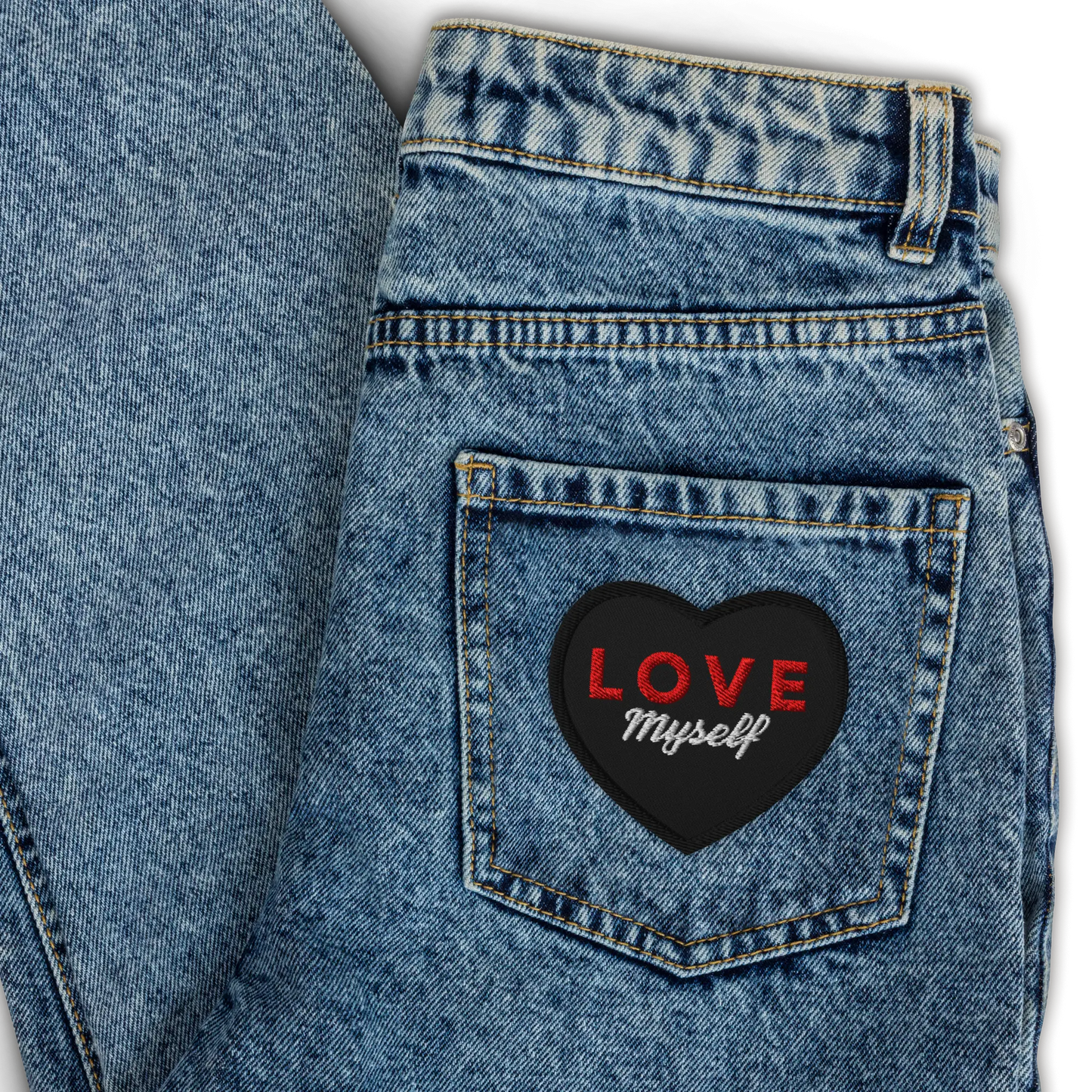 LOVE Myself Embroidered patches Black