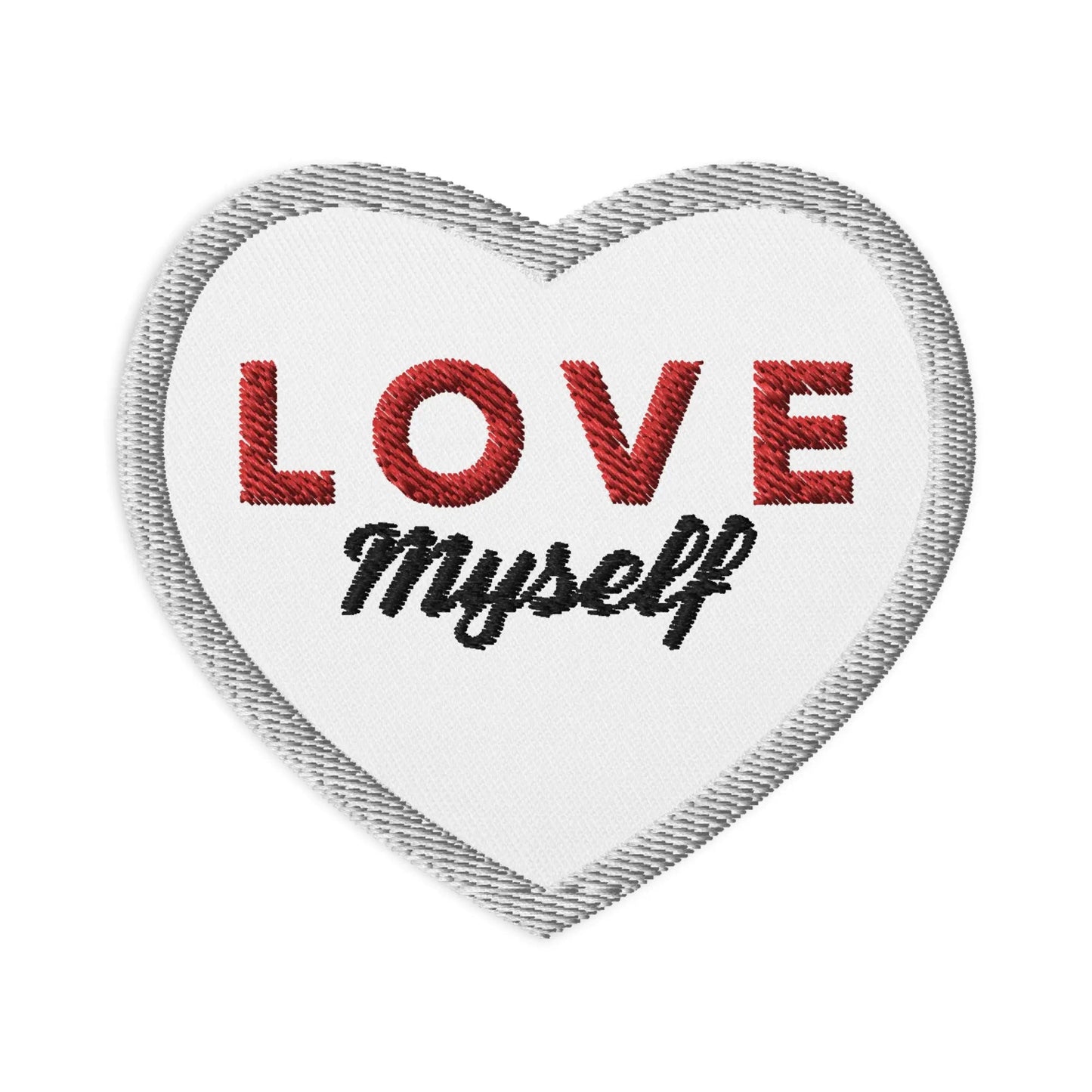 LOVE Myself Embroidered patches White