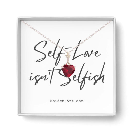 925 Sterling Silver Necklace Red Heart Pendant