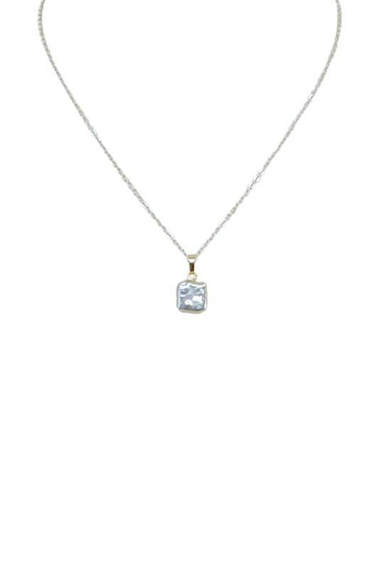 Square Freshwater Pearl Pendant Necklace
