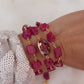 Hana Wrap Bracelet/Necklace in Red Mojave Copper Turquoise - Chunky Stone