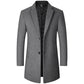 Mens Mid-Length Casual Wool Coat For Middle-Aged Men