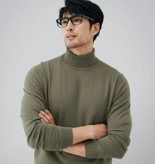 Mens Casual Turtleneck Sweaterthermal Base Layer Knit For Fall And Winter