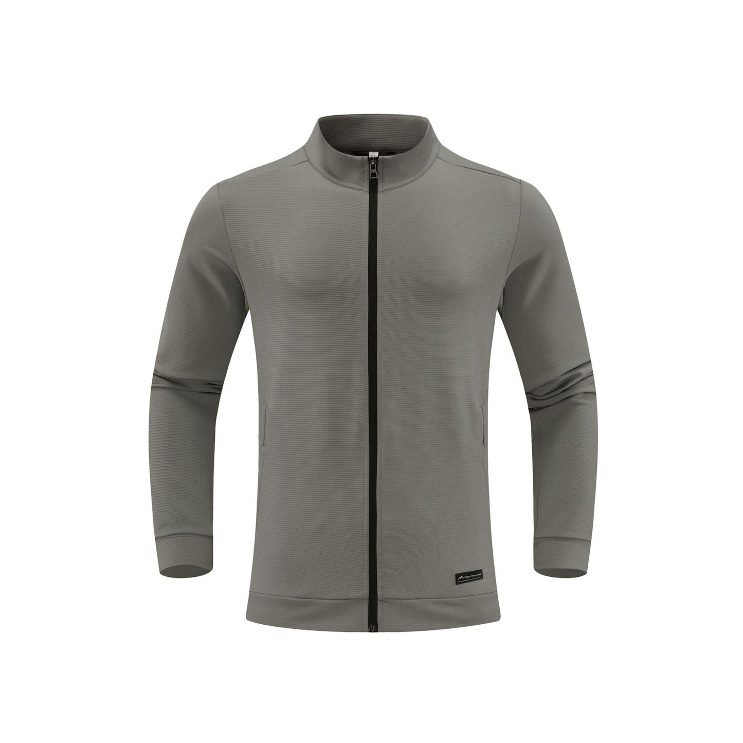 Mens Outdoor Windproof Sport Jacket With Stand Collar And Stretchy Fabric For Casual Wear