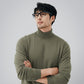 Mens Casual Turtleneck Sweaterthermal Base Layer Knit For Fall And Winter
