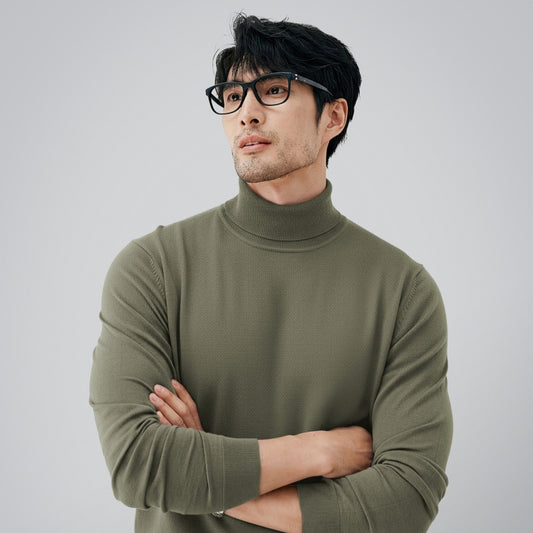 Herren Rollkragenpullover Thermounterwäsche Strick Für Herbst Und Winter