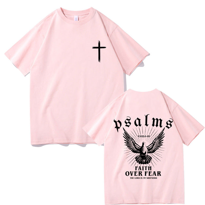 Jesus Faith Over Fear Christian Peace Dove Graphic T-Shirt