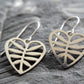 Leafy Heart Earrings in stainless steel