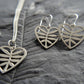 Leafy Heart Earrings in stainless steel