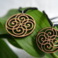 Spiral Circle Pendant in wood on leather cord