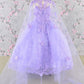 3-D Butterfly Sequin Mesh Kids Dress w/ Detachable Long Mesh Cape