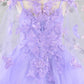 3-D Butterfly Sequin Mesh Kids Dress w/ Detachable Long Mesh Cape