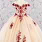 3-D Flower Embroidery Bead Mesh Kids Dress