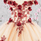 3-D Flower Embroidery Bead Mesh Kids Dress