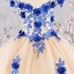 3-D Flower Embroidery Bead Mesh Kids Dress