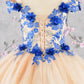 3-D Flower Embroidery Bead Mesh Kids Dress