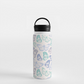 Purple & Green Butterfly Handle Lid Water Bottle