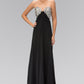 Strapless Open Back Chiffon Long Dress with Jewel Embellished Bust