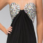 Strapless Open Back Chiffon Long Dress with Jewel Embellished Bust