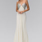 Strapless Open Back Chiffon Long Dress with Jewel Embellished Bust