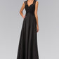 Empire Waist Long Dress with Ruched Bodice and Lace Back