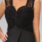 Empire Waist Long Dress with Ruched Bodice and Lace Back