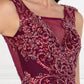 Chiffon Illusion V-Neck A-Line Long Dress with Beads Embellished