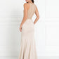 Charmeuse Mermaid Long Dress with Beads and Sequin Embellished