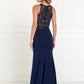 Charmeuse Mermaid Long Dress with Beads and Sequin Embellished