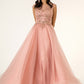 Beads and Sequin Embellished Glitter Mesh A-Line Dress - Mask Not Included