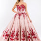 Beads Embellished Neckline Full Glitter Mesh Quinceanera Dress