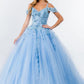 Embroidery Embellished Glitter Mesh Quinceanera Dress
