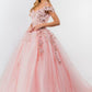 Embroidery Embellished Glitter Mesh Quinceanera Dress
