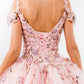 Embroidery Embellished Glitter Mesh Quinceanera Dress
