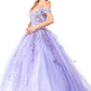 Embroidery Embellished Glitter Mesh Quinceanera Dress