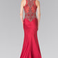 Beads and Embroidery Embellished Sheer Bodice Jersey Long Dress