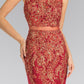 Mock Two-Piece Embroidered Jersey Long Dress