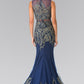 Mock Two-Piece Embroidered Jersey Long Dress