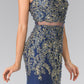 Mock Two-Piece Embroidered Jersey Long Dress
