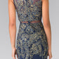 Mock Two-Piece Embroidered Jersey Long Dress