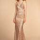Strap Neckline Glitter Mesh Mermaid Long Dress