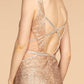 Strap Neckline Glitter Mesh Mermaid Long Dress