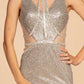 Strap Neckline Glitter Mesh Mermaid Long Dress